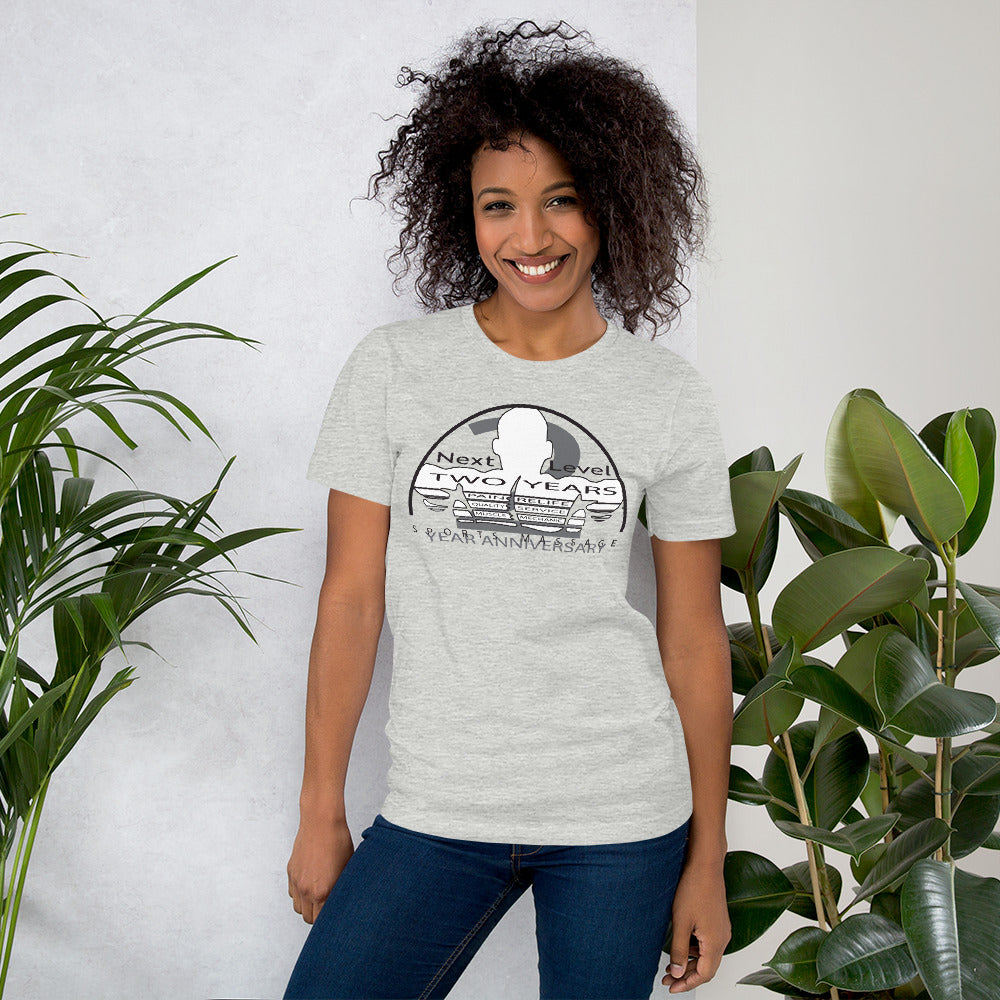 Next Level Sports Message 2 year Anniversary (Unisex t-shirt)